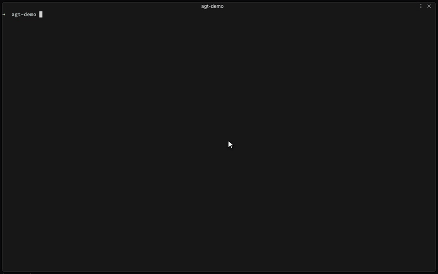 A terminal running a coding agent, with a live status badge that updates as the agent works and pauses