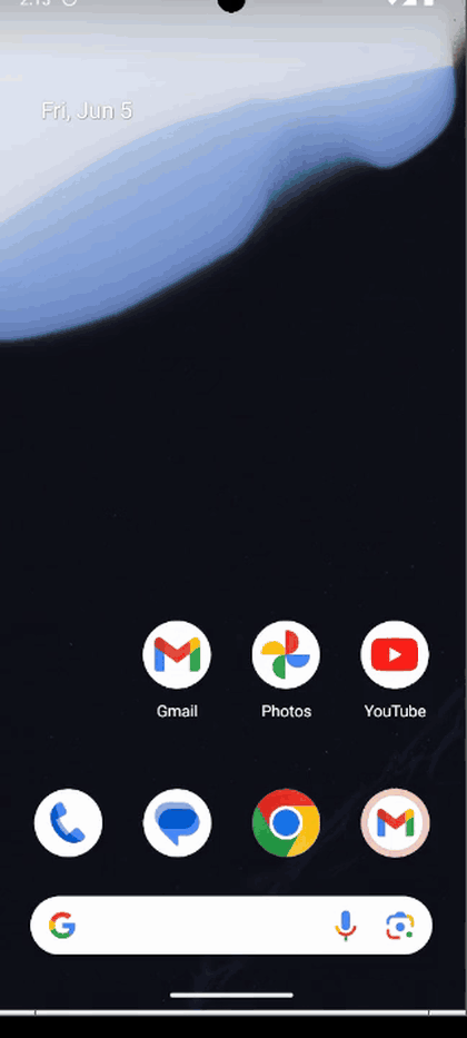 An Android emulator phone screen running on a cloud machine in a taiku session