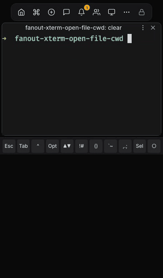 Tapping a file path in a phone terminal to open it in the full-screen file viewer