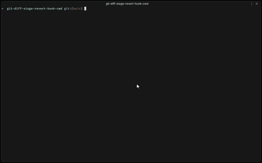 Hovering a diff line and reverting a single hunk while keeping the rest of the file