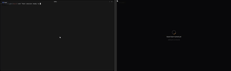 Copying a session link and sending it so a teammate can open the same live terminal