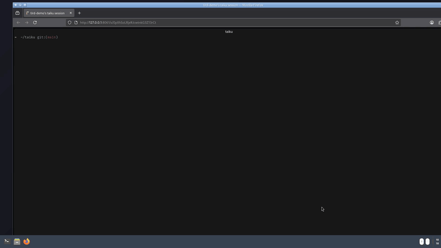 taiku open inside a streamed remote desktop session