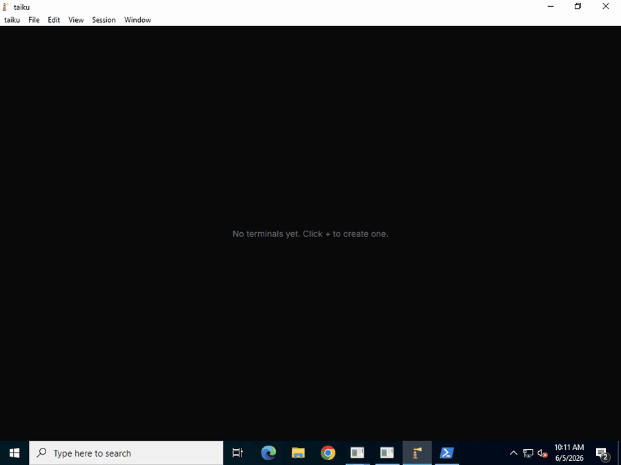 A Windows desktop streamed into a taiku session