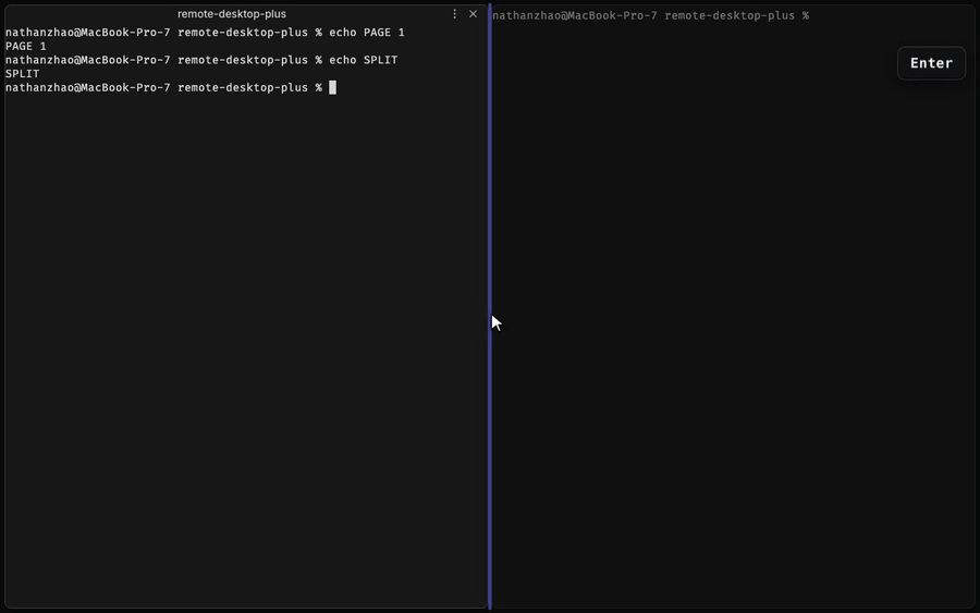 Switching between workspace pages, each holding its own tile layout